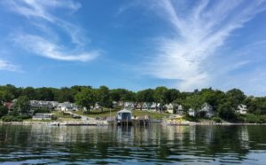 Bayside's dock and Park Row from the harbor